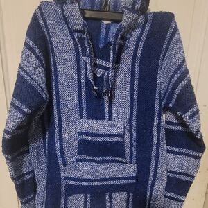 Stylish V-Neck Blue Striped Sweater